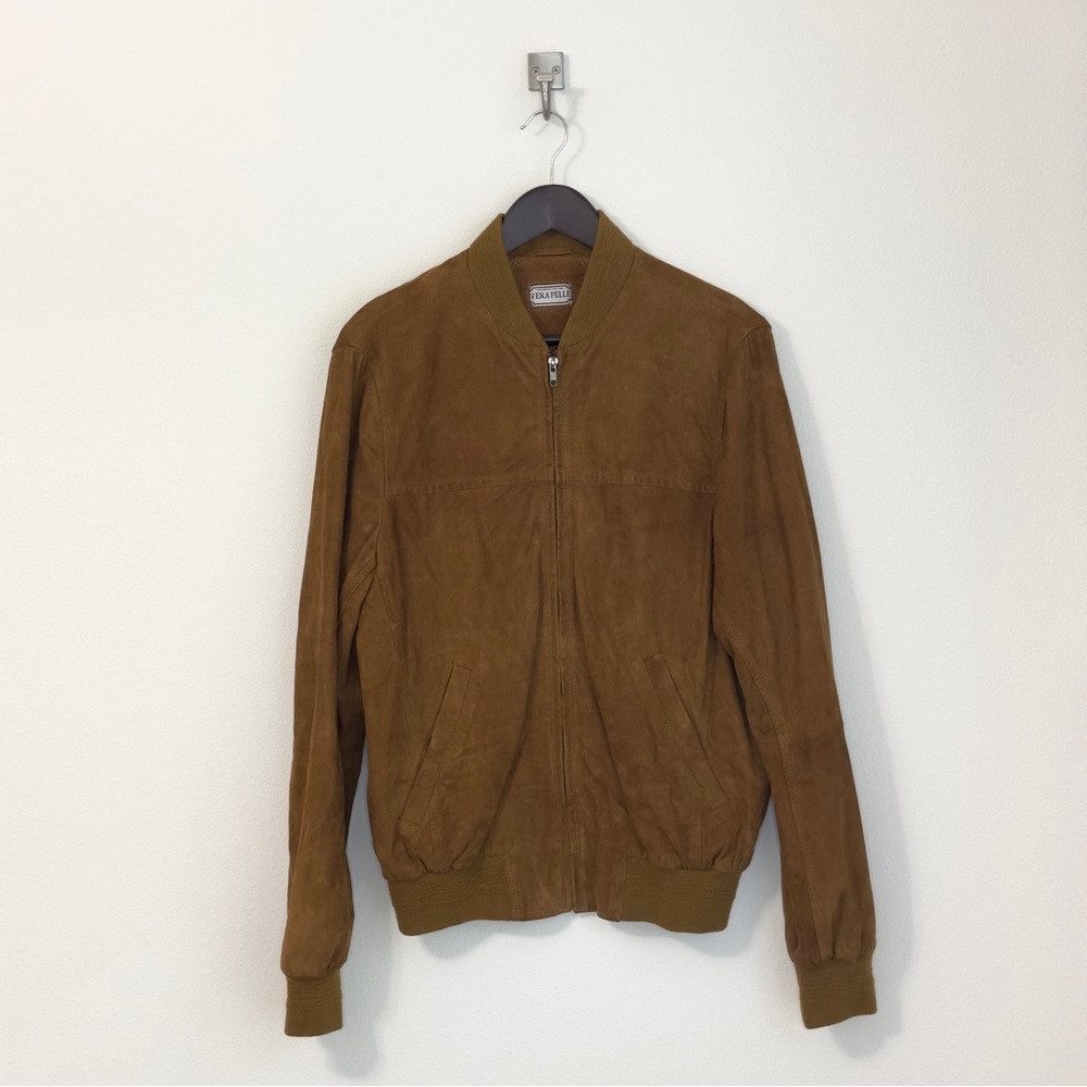Italian Brown Suede Bomber Jacket